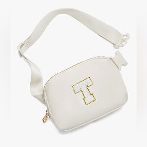 NWT Stoney Clover Inspired Cream Belt Bag with White Initial Patch